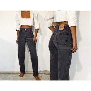 Sold 70s Levis 501 Women Size 25 Wash Black 290 Selvedge Button Fly Straight Leg